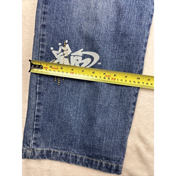 PNB NATION Jeans Men’s Size 38 X 34 Hip Hop Baggy Wide Leg Y2K VTG Blue - Picture 9 of 14